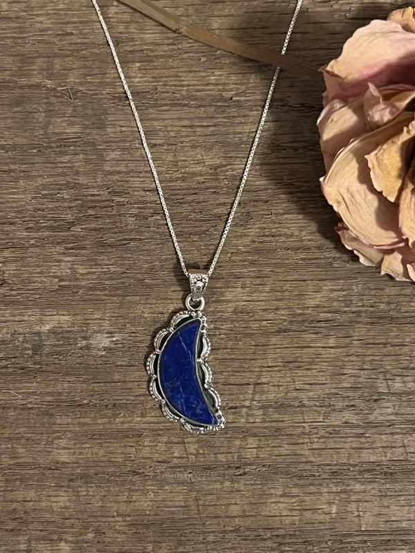 Lapis Crescent Necklace