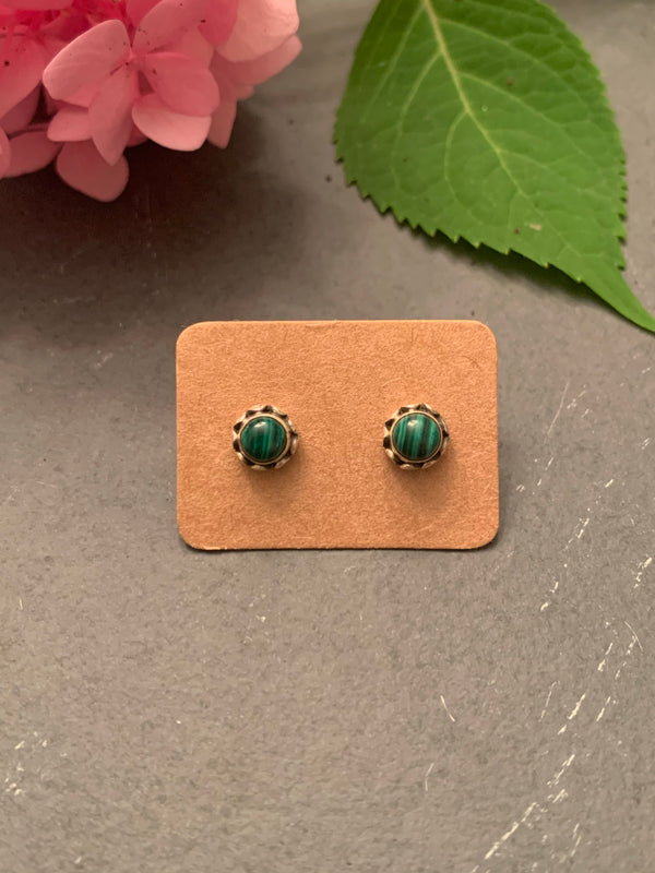 Malachite Stud Earrings