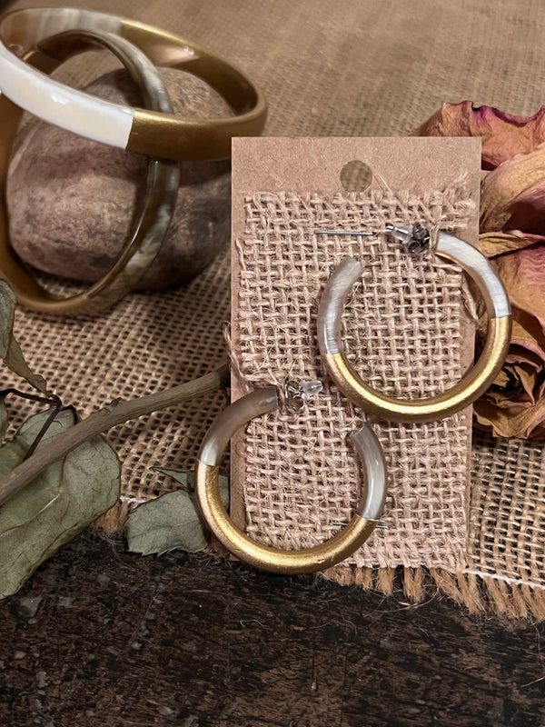 Gold Leaf Hoops